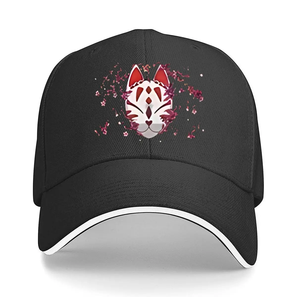 Red Fox Mask Abstract Splash Sandwich Baseball Cap Outdoor