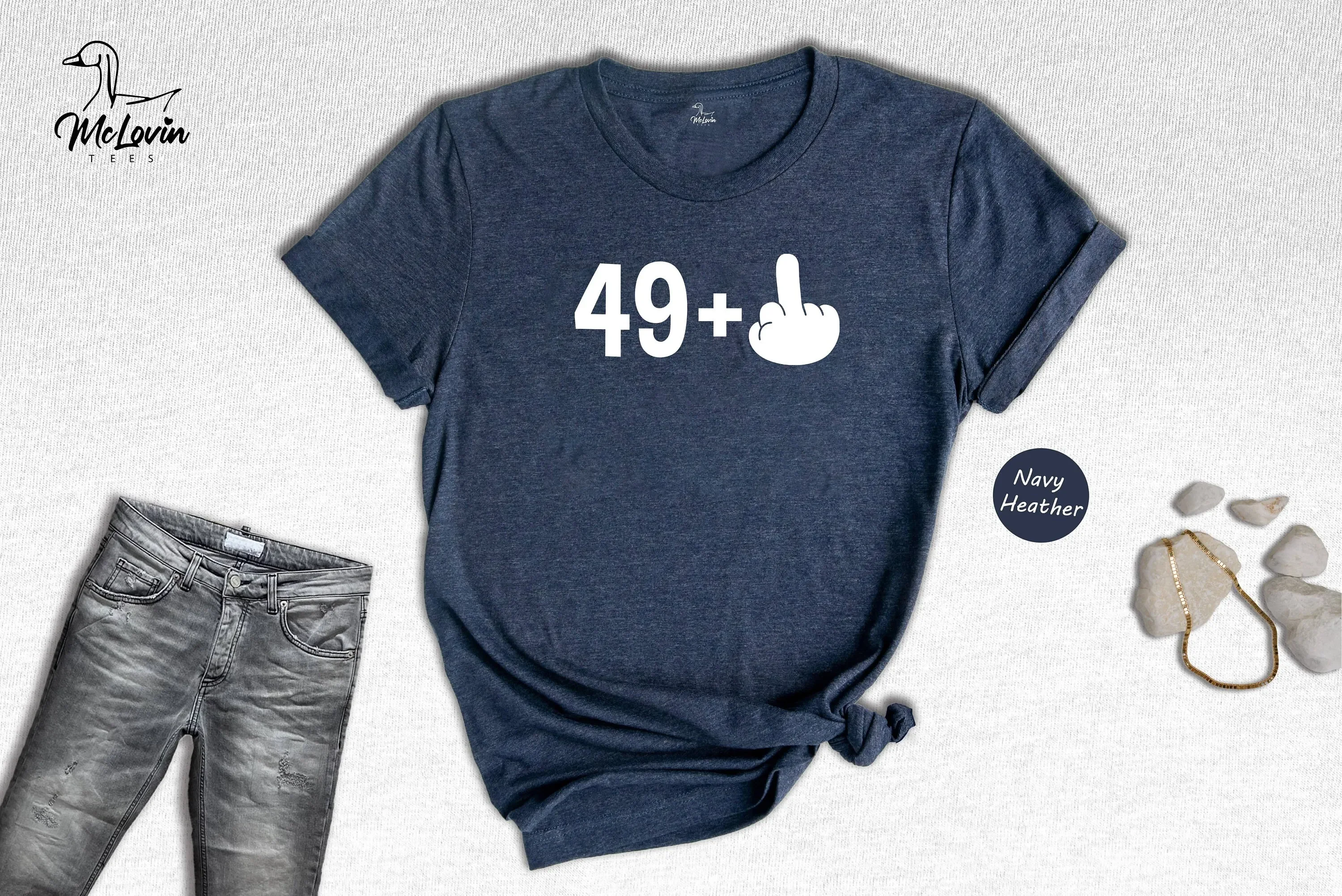 49 Middle Finger T Shirt Fifty 50 Birthday Party Af Vintage 50Th