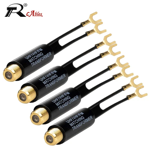 Transformador de 75 Ohm a 300 Ohm, adaptador UHF VHF FM, convertidor de antena F hembra para TV, radio, antena Coaxial RF