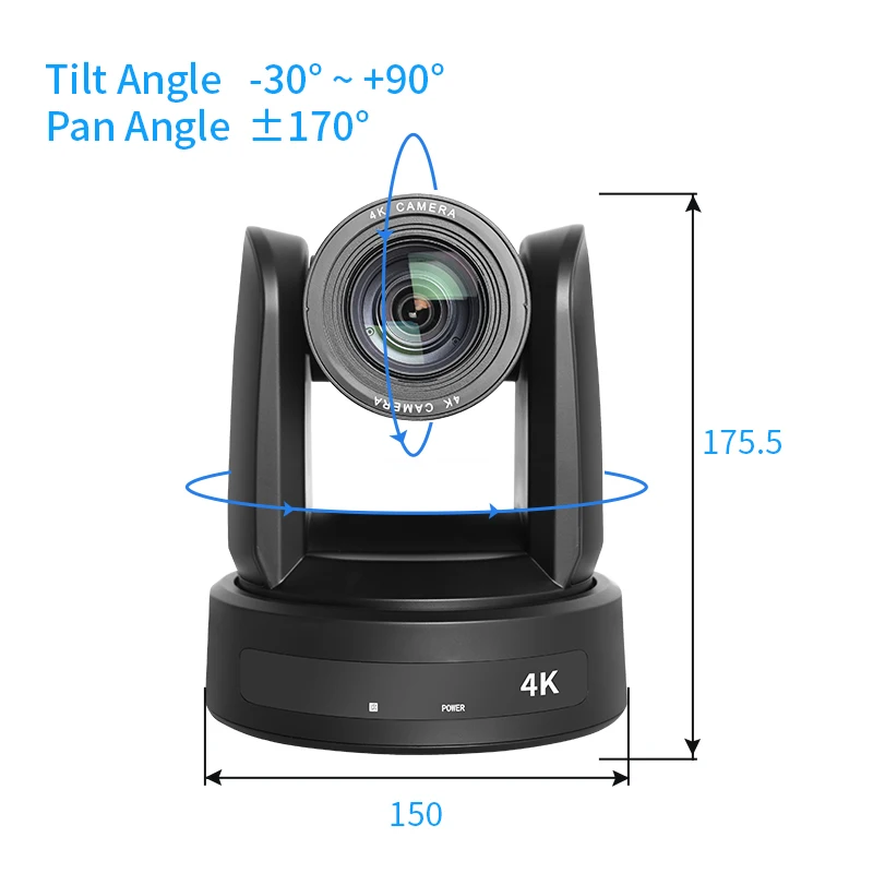 Imagem -06 - Câmera de Conferência com Transmissão ao Vivo Suporte Poe para Igreja e Reunião de Negócios Ndi Sdi Usb Hdmi ip Ptz Cam 4k 10x 20x