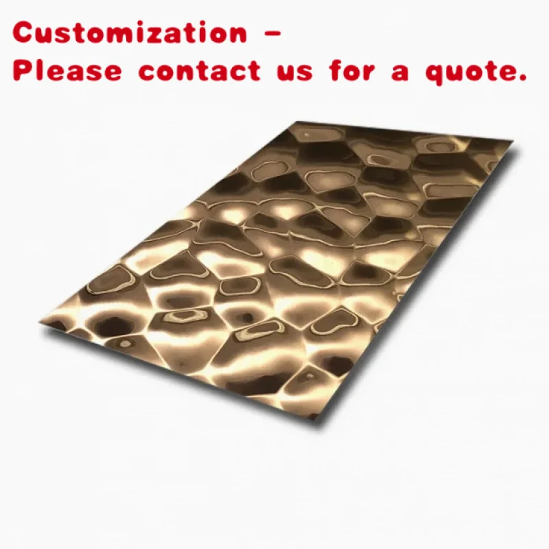 custom.Factory Price 304 Wave Wall Panels Hammered Color Decorative Supper Mirror Ripple Stainless Steel Sheet