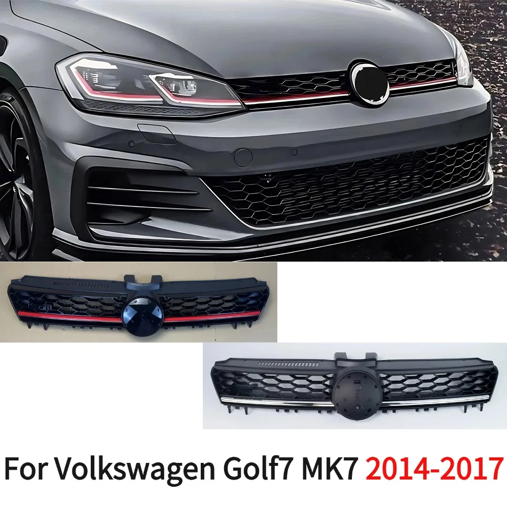 

For Volkswagen Golf7 MK7 2014 2015 2016 2017 GTI Style Inlet Mesh Trim Styling Tuning Front Bumper Radiator Grille Grill