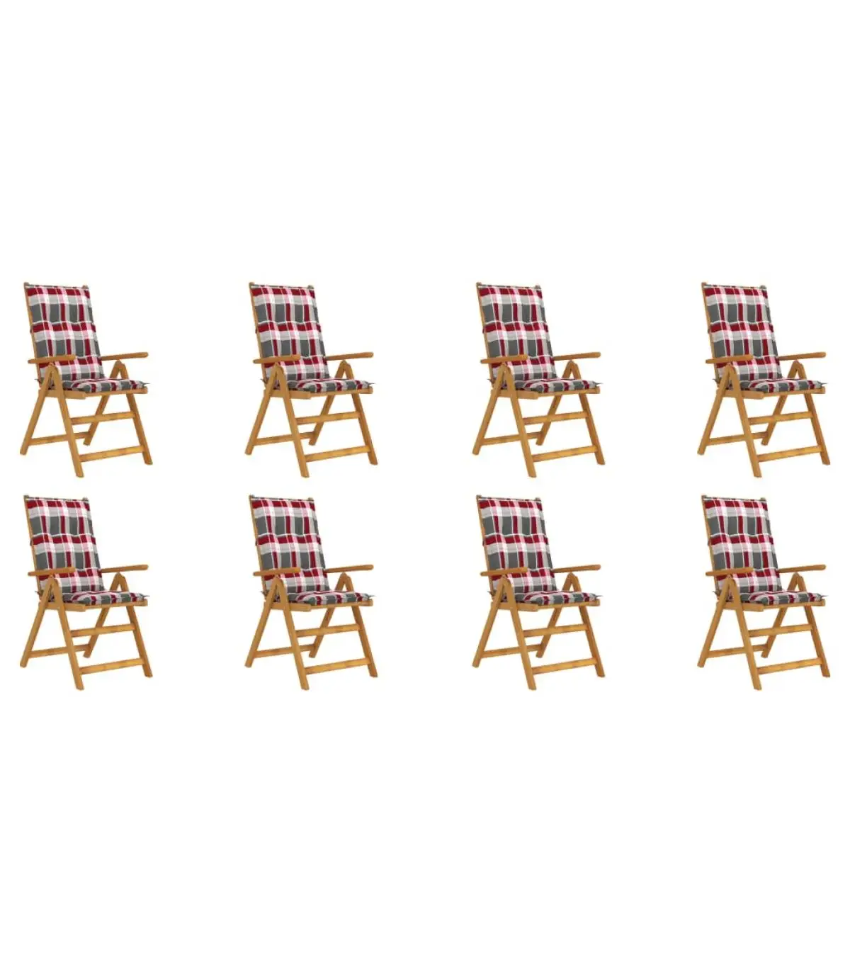 Garden chairs folding garden chairs and cushions 8 Pcks solid wood acacia