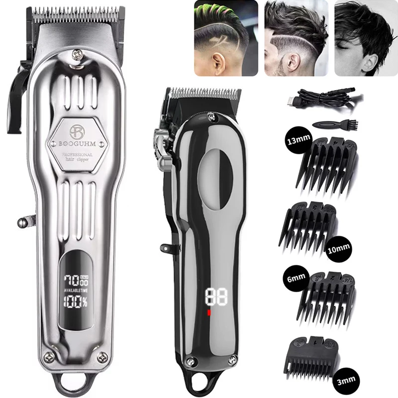 

Men's carving hair cutting machine Professional hair clipper rechargeable LCD display hair trimmer cordless metal Haircut Machin