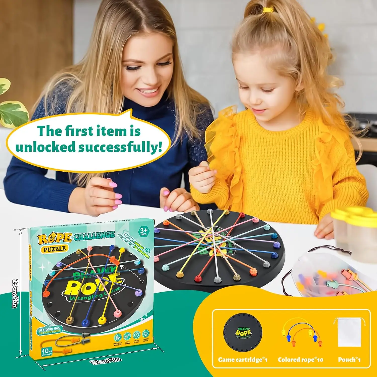 創造的な紐通しパズルおもちゃ、複数の難易度レベルで認知トレーニング、集中力向上、家族向けインタラクティブゲームに最適