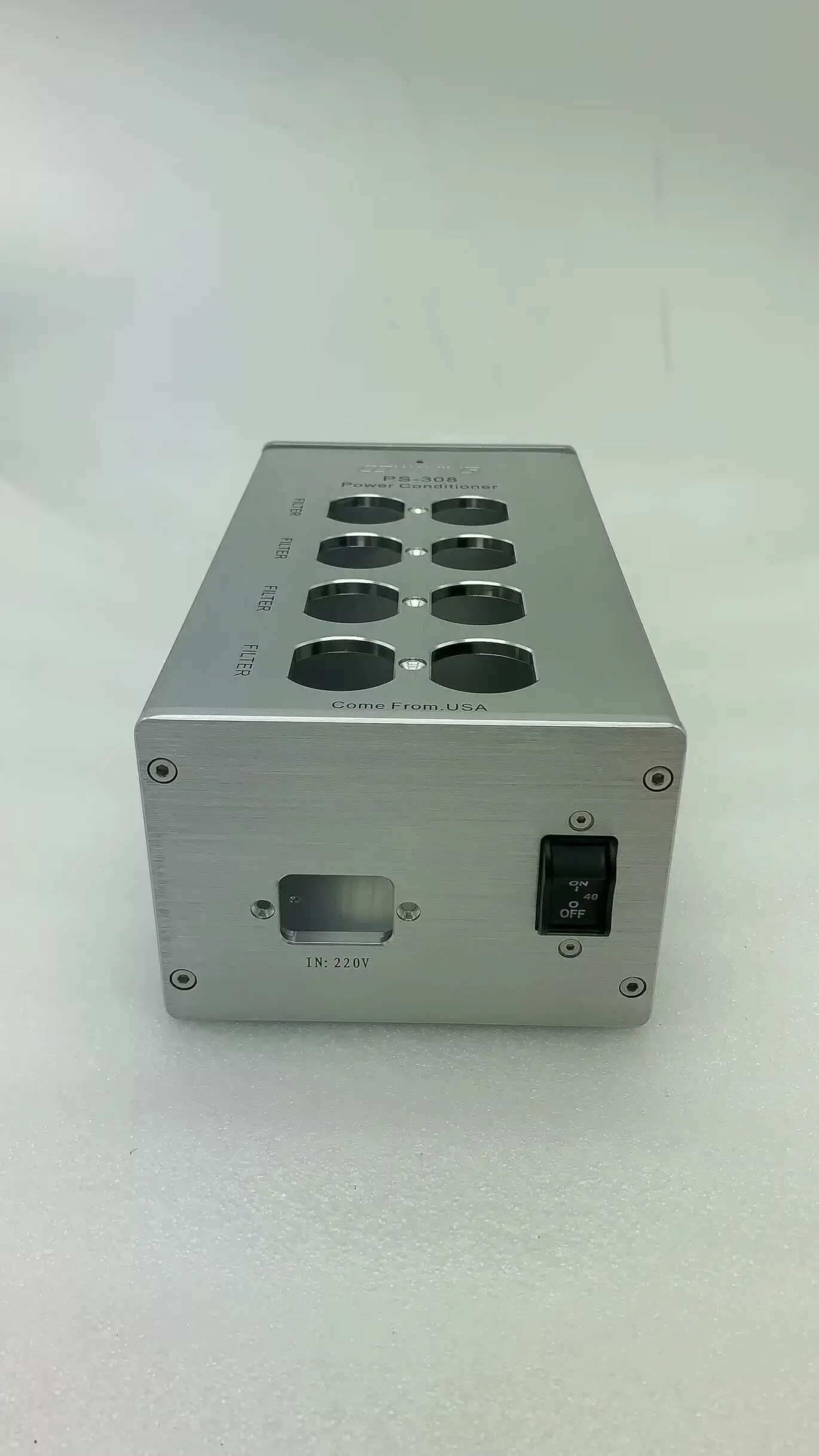 8 holes aluminum standard American power supply filter socket chassis DIY shell box