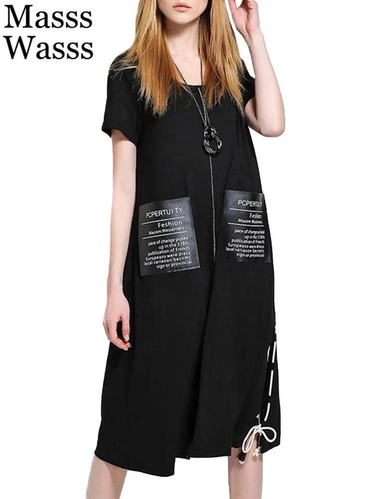 

Masss Wasss 2024 Spring European Luxury Long Clothes Womens Loose Casual Fashion Dresses Ladies Classic Elegant Vintage Vestidos