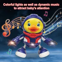 Children's Electric Dance Space Duck Music Light Swinging Dance Little Cute Duck Astronaut Electric Doll Early Education Toy