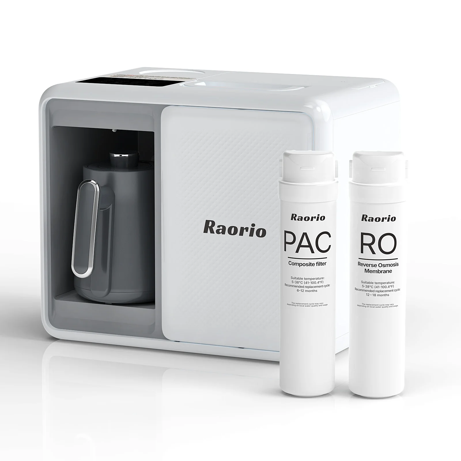 

Портативный 5-ступенчатый очиститель воды Raorio для улицы с функцией обратного осмоса и УФ-фильтра, с функцией подогрева, для кемпинга