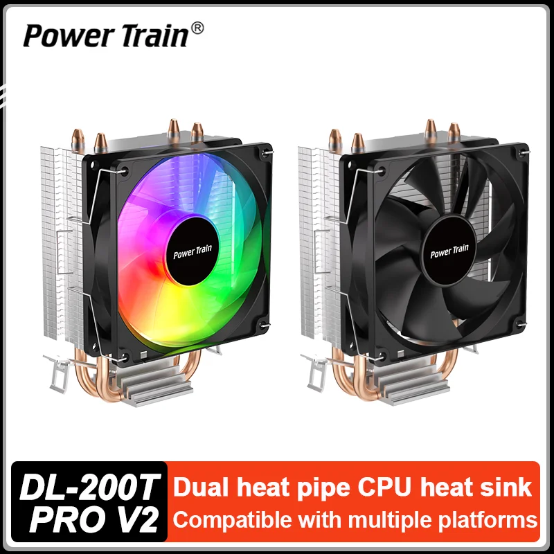 Power Train DL-200T PRO V2 CPU Cooler Colorful Desktop Computer Tower Air-cooled For Intel LGA1700 115X 1200 1851 775 AMD AM5