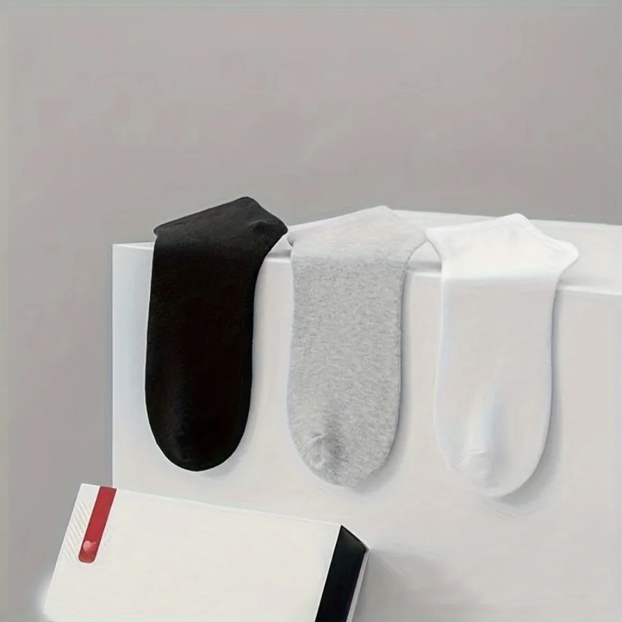 25 paar dunne sokken - zwart/wit/grijs, effen kleur, multifunctionele vrijetijdssokken, geschikt voor woon-werkverkeer en vrijetijdsreizen