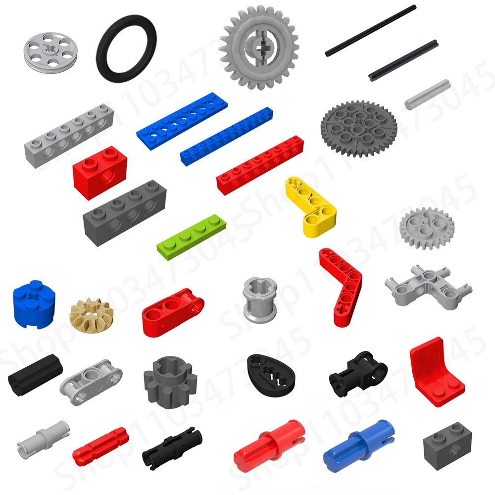 202PCS MOC Bricks Technical Accessories Gear Pin Axle Link Turntable Linear Actuator High-Tech 2780 6562 3700 Building Block Toy