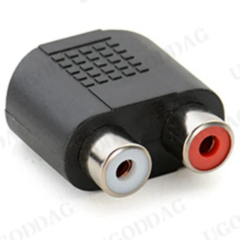 3.5mm Jack To 2 RCA Female to Female Audio Jack Connector Adapter