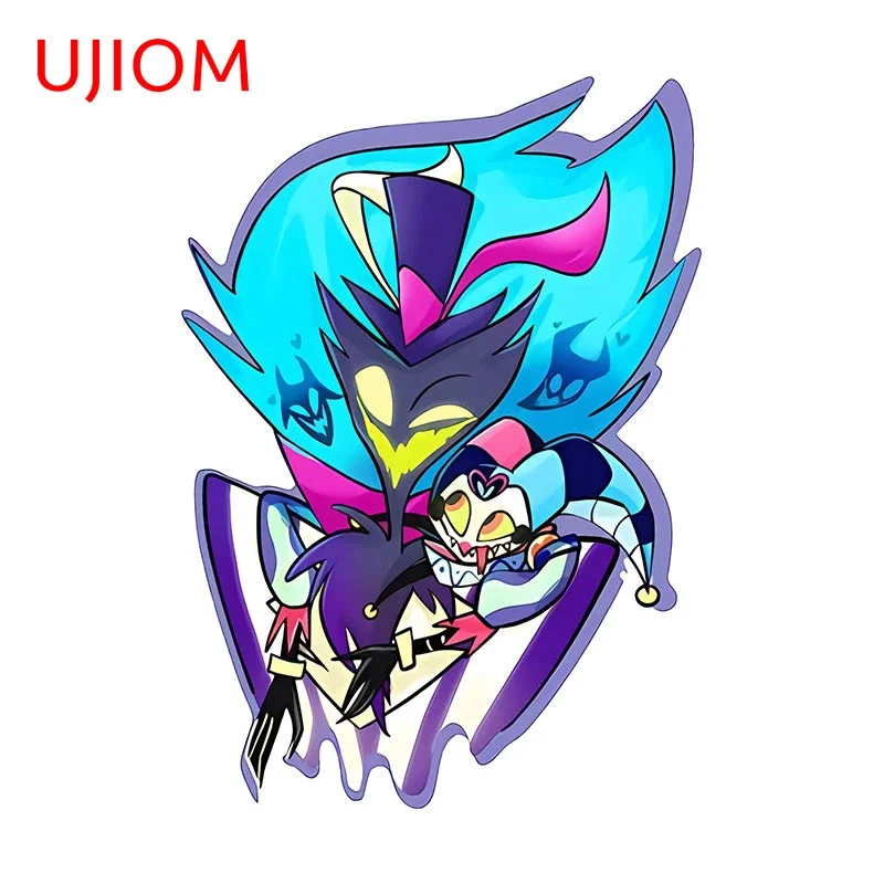 UJIOM 13cm X9.2cm Helluva Boss Devil Cartoon Wall Stickers Creativite Graphics Air Conditioner Wardrobe Decal Skateboard Decor