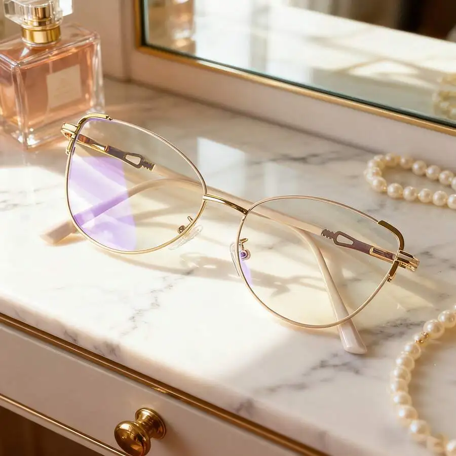 Women's Luxury Cat Eye Flat Mirror Fashion Daily Versatile Decorative Glasses Lightweight Comfortable Accessories Must - Have