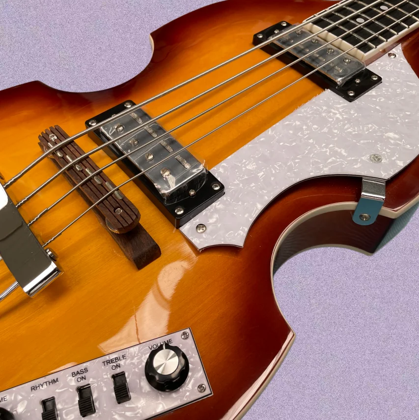 4-string electric bass guitar, multi-position tuning, rosewood fingerboard, silver hardware guitars, vintage-style pop guitarra