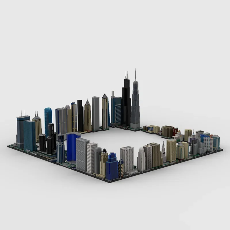 Moc Building Block The skyline of famous American building Technology Modular Brick Model  Gift Christmas Toys DIY Sets Assembly