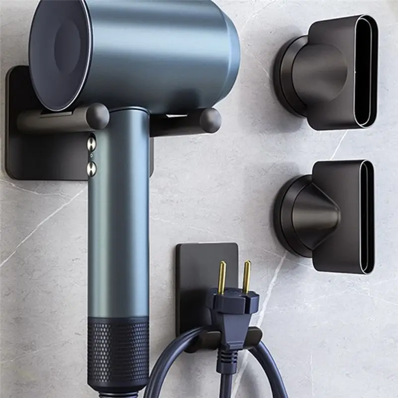 

Carefree- Hair Dryer Holder,Aluminum Alloy Bathroom Wall Mount Adhesive for Rack Organizer Compatible with Most Hair Dryer