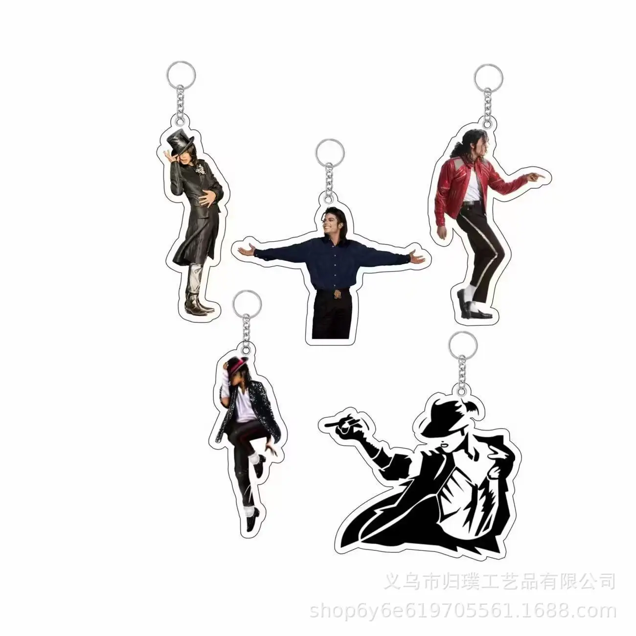 Fashion Acrylic Pendant MJ Keychain, Michael Jackson Decor Accessory, Collectible Ornament for Gift Bag and School Backpack view 2