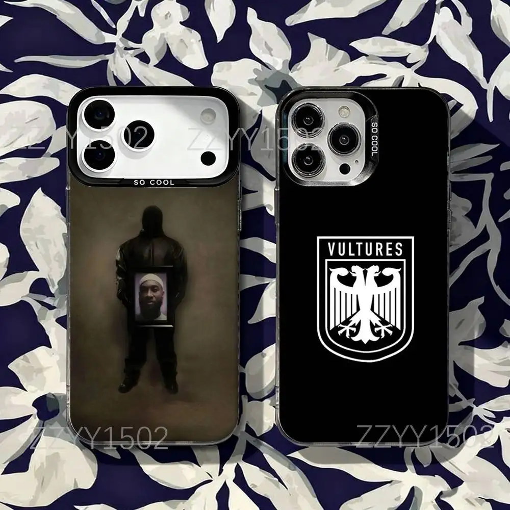 

K-Kanye West Vultures 2 Rap Phone Case For iPhone 17,16,15,14,13,12,X,8,Pro,Max,Plus,SE4,Air,Mini HD Black IMD Matte