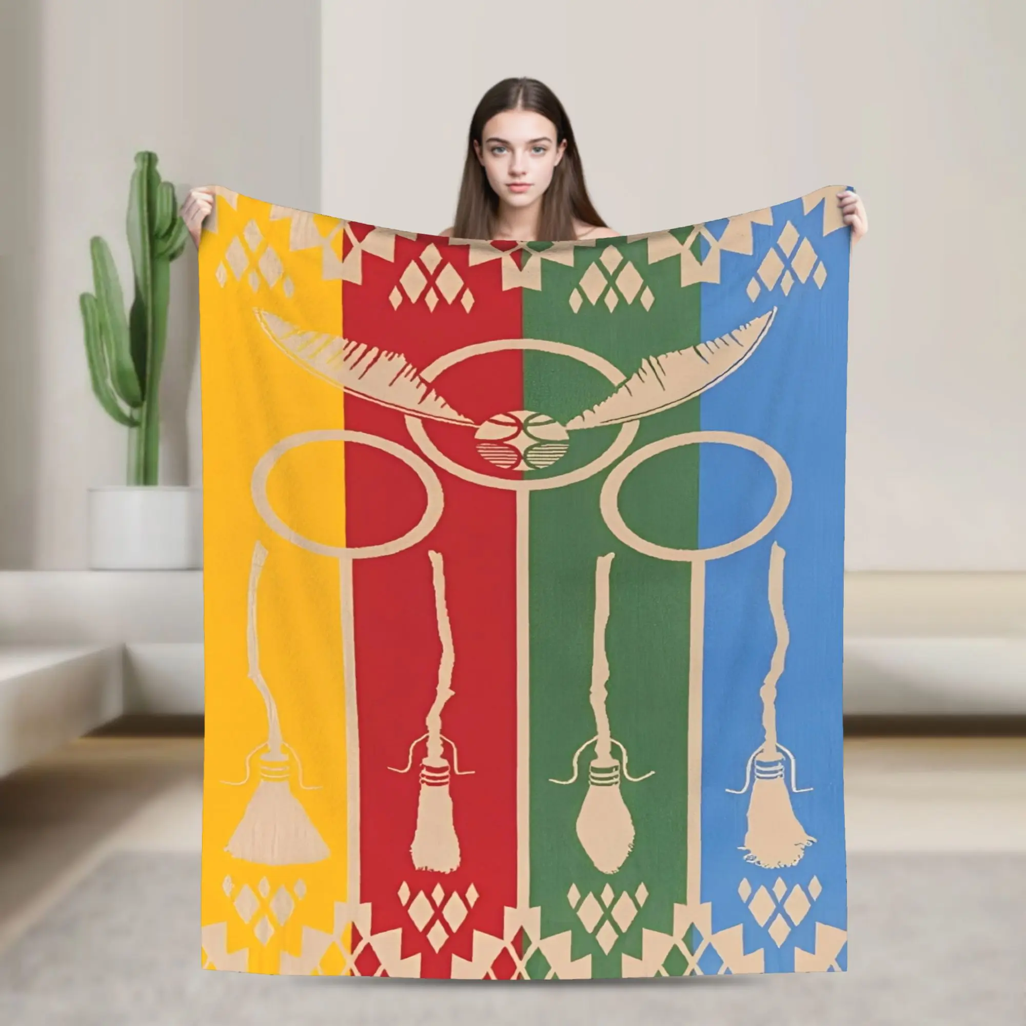 

H-Harry P-Potter Quidditch Rings Flannel Blanket Warm Soft Throw Blanket for Outdoor Decorative Funny Bedspread Sofa Bed Cover