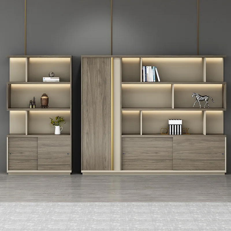 Office Furniture Wooden Big Storage High Filing Cabinet Swing Door Against The Wall Office File High Cabinet
