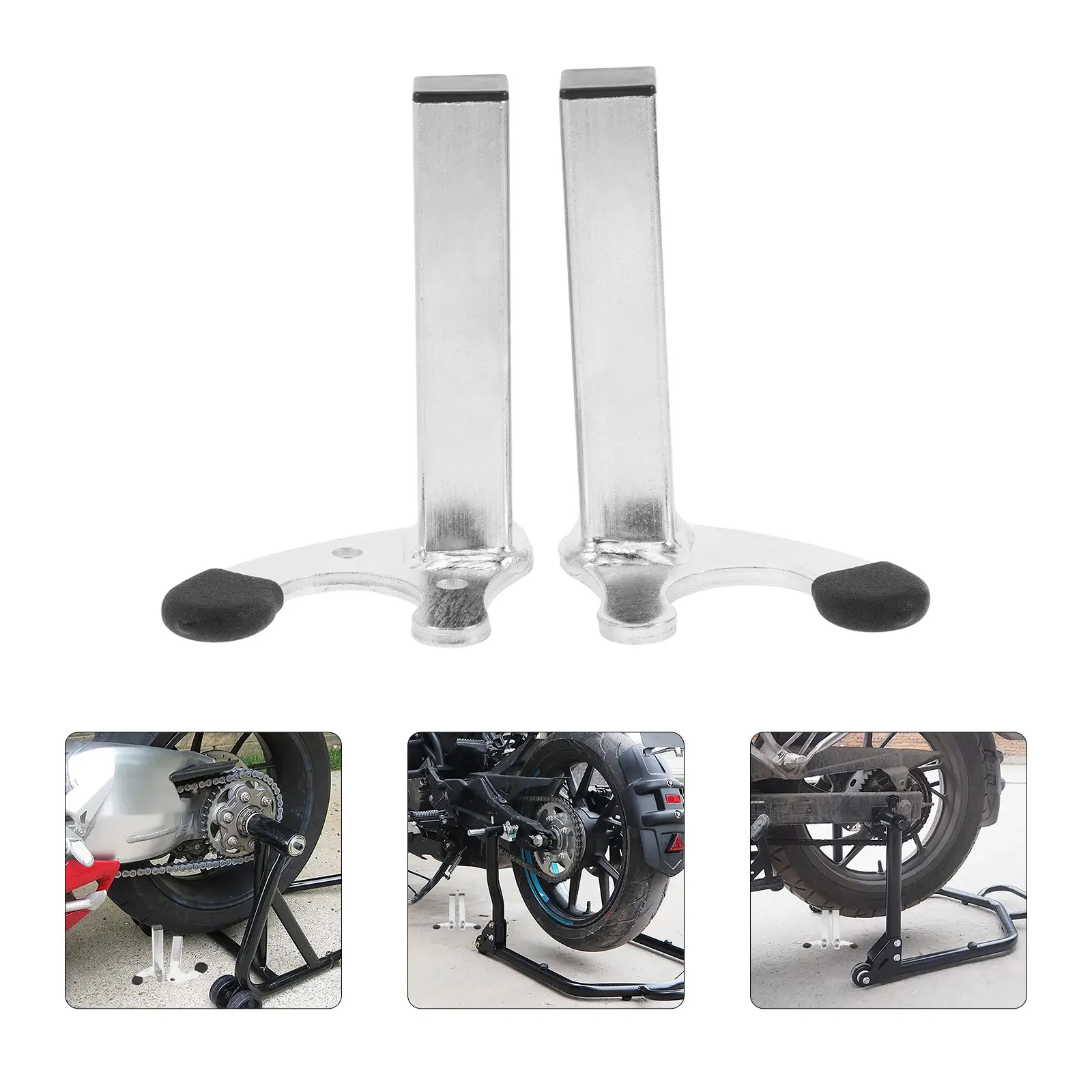 

1 Pair Heavy Duty Motorcycle Lift Rear Wheel Support Easy Setup Load Bearing Iron Stand For Repair Maintenance Head Support