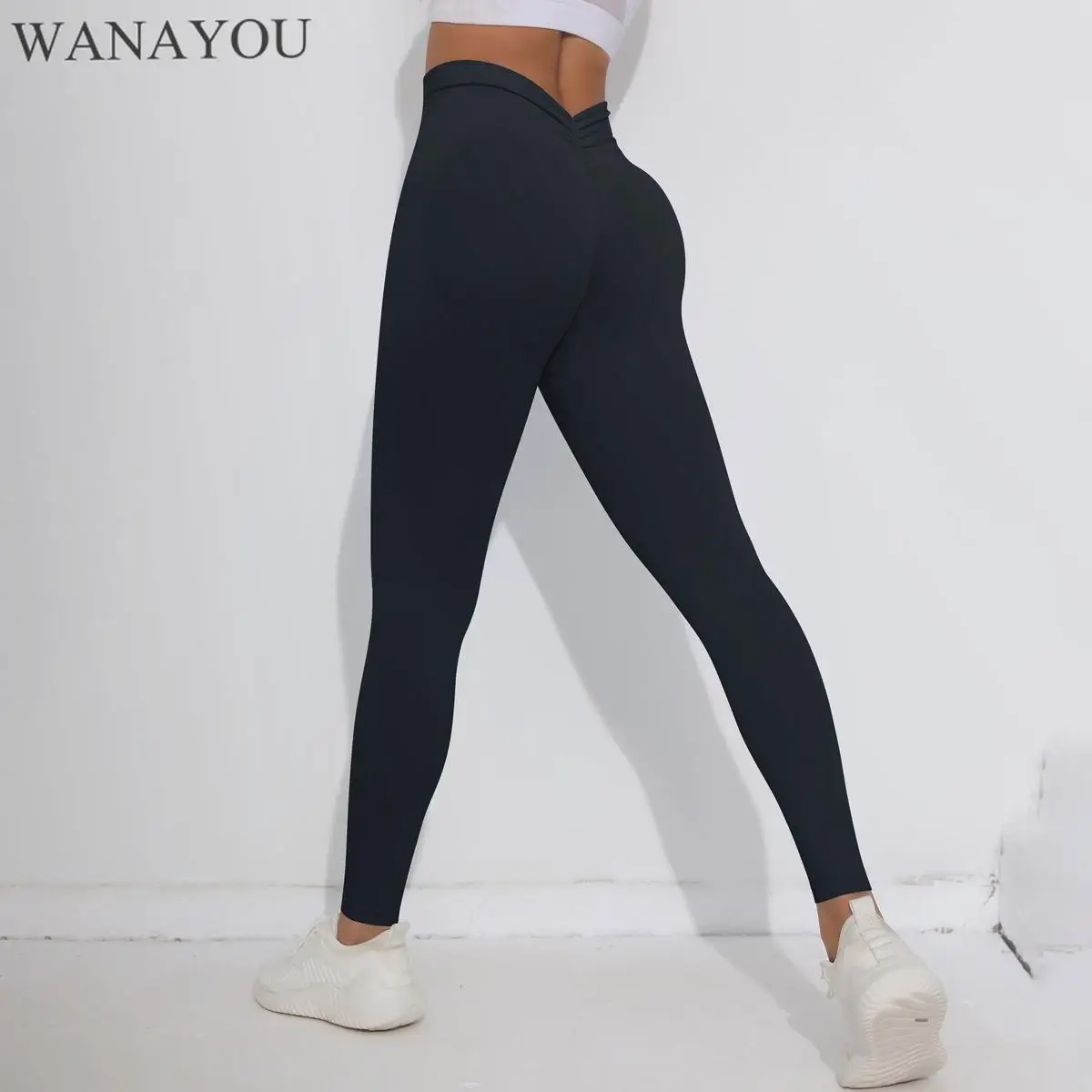 

WANAYOU Hip Lifting Yoga Pants for Women High Elastic Sport Tights Gym Fitness Leggings Solid Workout Running Pants Breathable