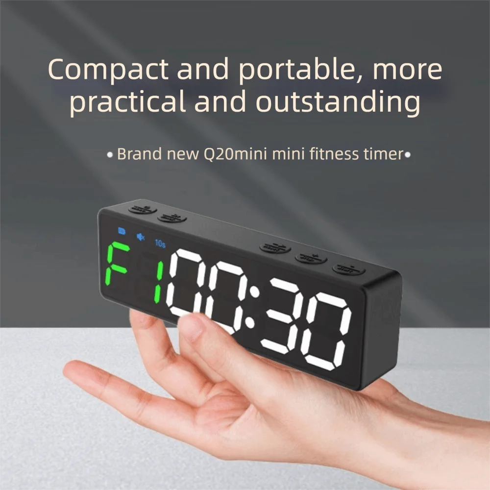 Stopwatch Rechargeable Gym Timer Portable Countdown/up Mini Gym Timer with Magnetic Back USB‑C Fitness Timer Fitness
