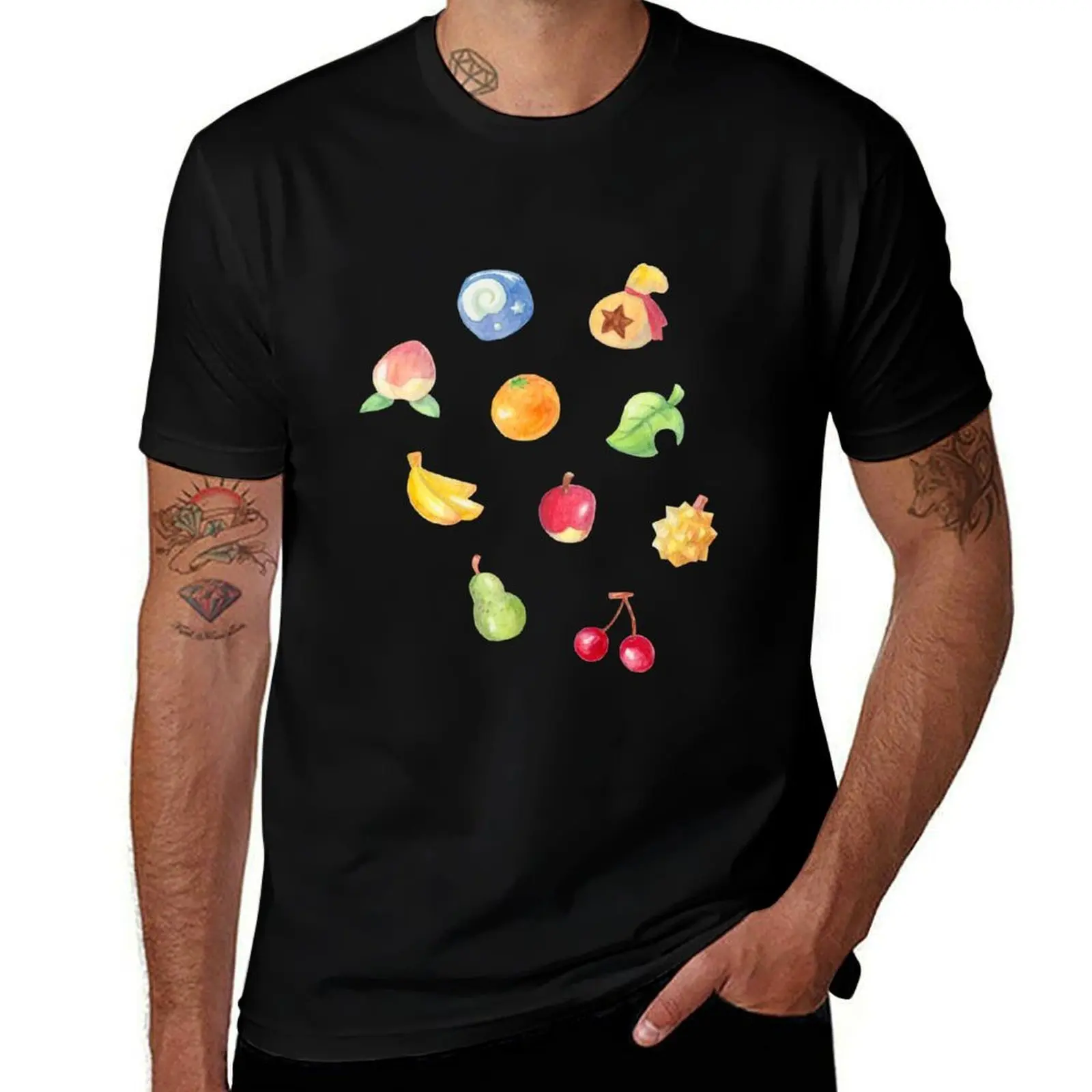 

Watercolor Island Item Bunch T-Shirt baggy shirts cotton man t-shirts oversizeds funny shirt cotton men t shirts