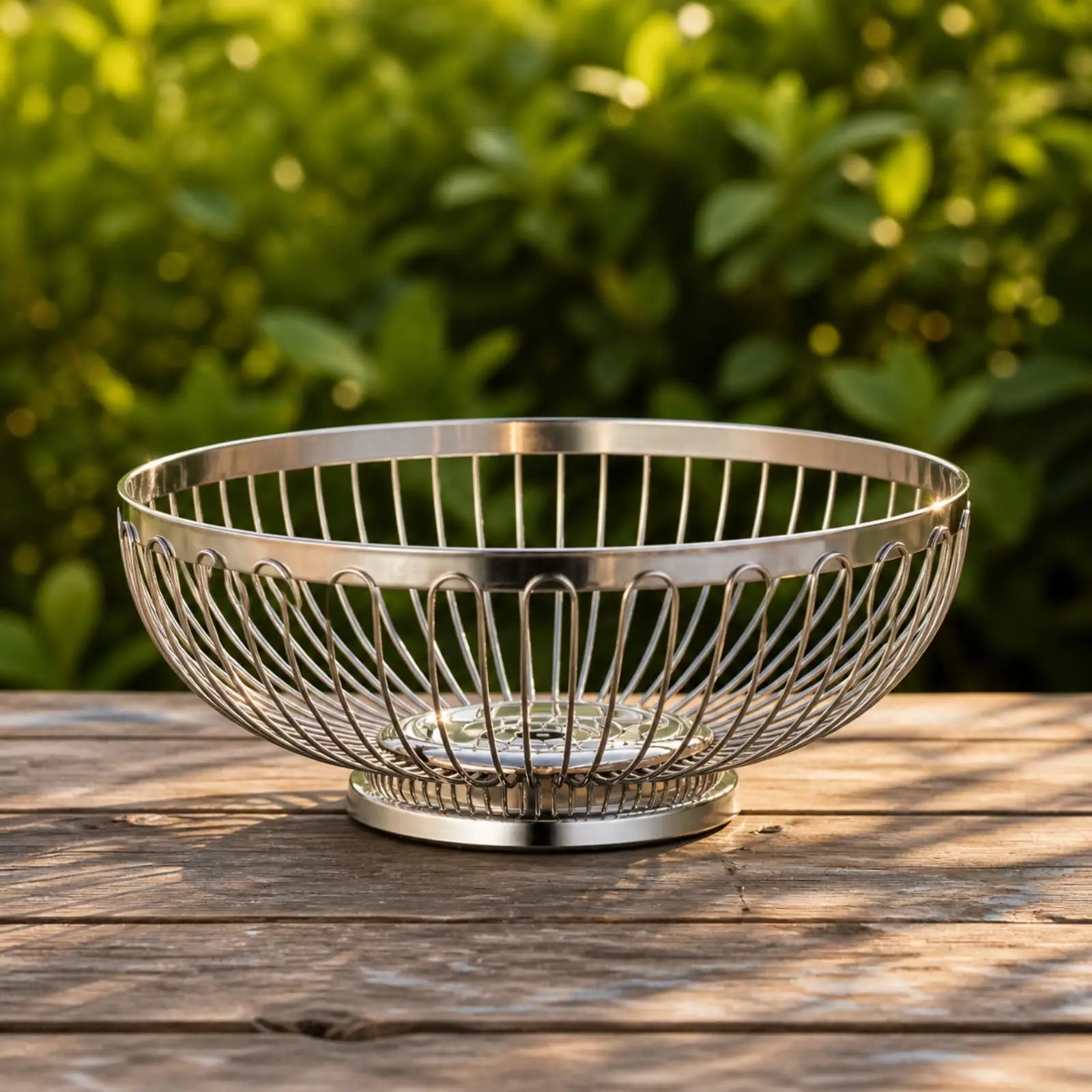 Metal Fruit Basket for Kitchen Counter Large Industrial Wire Basket Stainless Steel Vegetable Snack Organizer with Pedestal Base