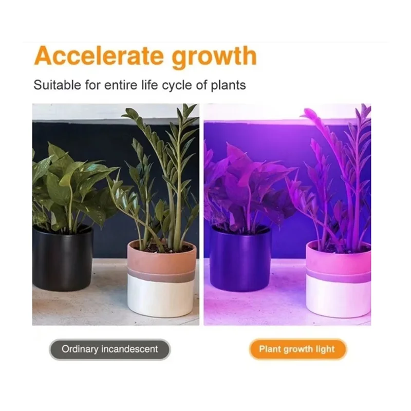 LICE-2Pcs E14 ضوء نمو النبات 85-265 فولت شاشة ليد بطيف كامل تنمو ضوء لزهرة الخضار العصارية 18 واط