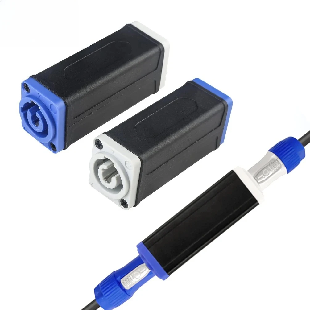 

3PCS Powercon Extension Adapter Male Female Connectors Blue Input White Output AC Locking Coupler for Stage Speakers Audio Gear