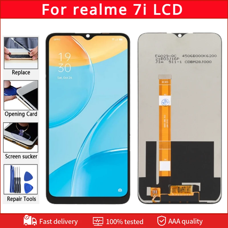 

6.5" IPS For Realme 7i Global RMX2193 LCD Dispaly Touch Digitizer Screen Assembly