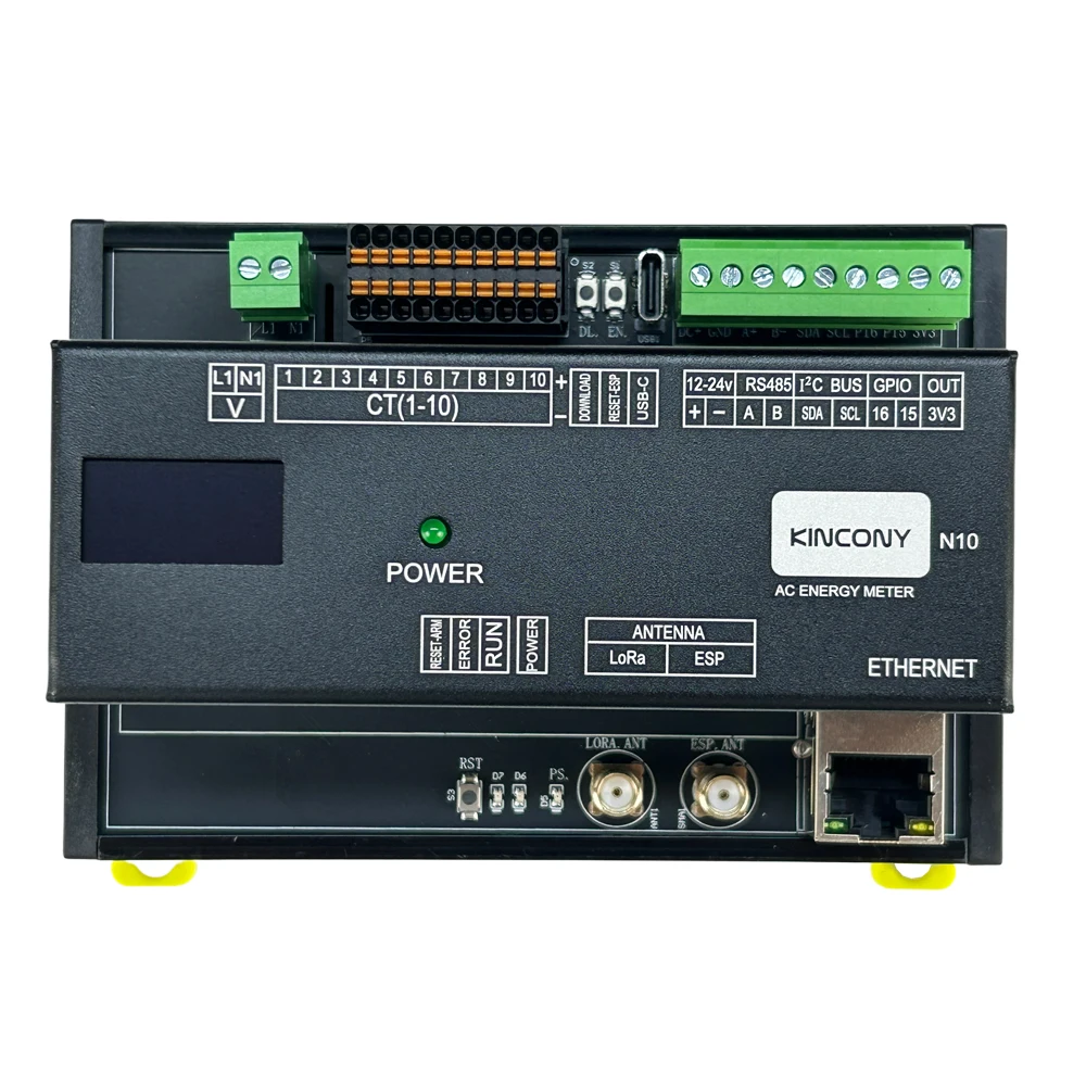 10채널 ESP32-S3 에너지 모니터 보드 - ESPHome MQTT를 이용한 홈 어시스턴트 DIY용 KinCony N10