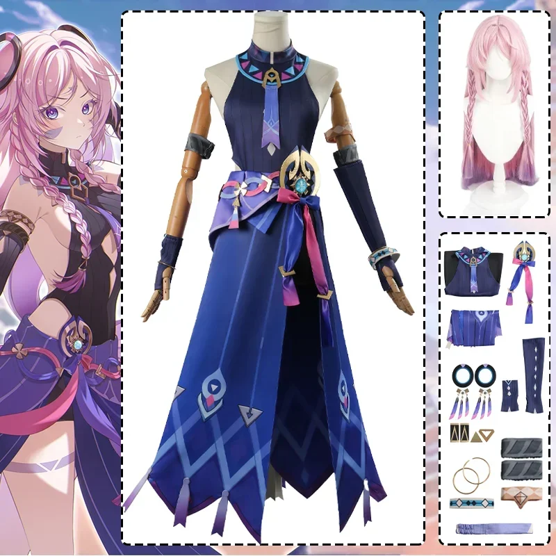 

CosplayGenshin Impact Citlali Cosplay Costum Sexy Dress Headdress Accessories Full Set Clothes Wig Halloween Party Suit for Adul