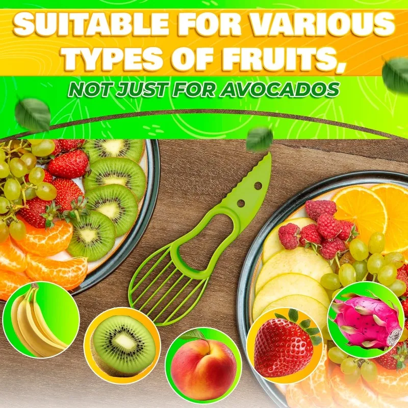 3 in 1 Avocado Slicer Shea Corer Butter Fruit Peeler Cutter Pulp Separator Plastic Knife Kitchen Vegetable Tools Kitchen Gadgets