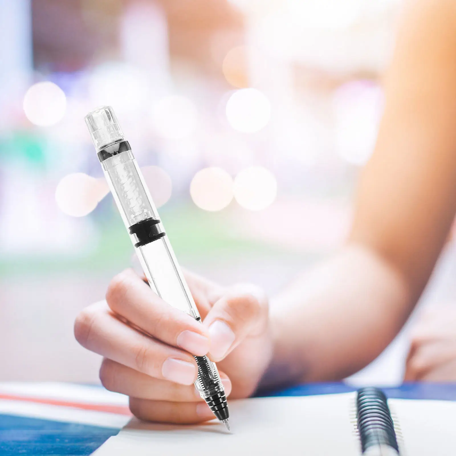 

Набор из 2-х портативных ручек с плавным письмом и поршневым механизмом заправки чернилами для студентов, учителей и офиса, прозрачный инструмент для письма