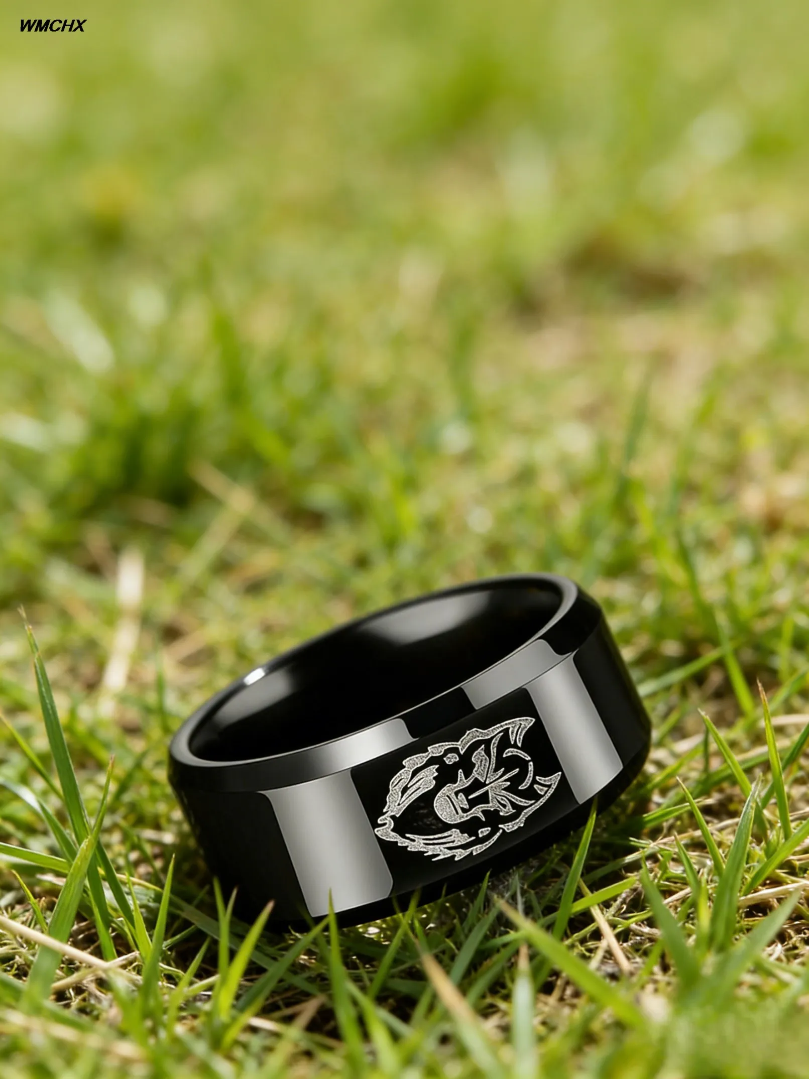 Wolf Head Logo Ring, Fashionable Stainless Steel Men's Ring, Knight Women's Ring