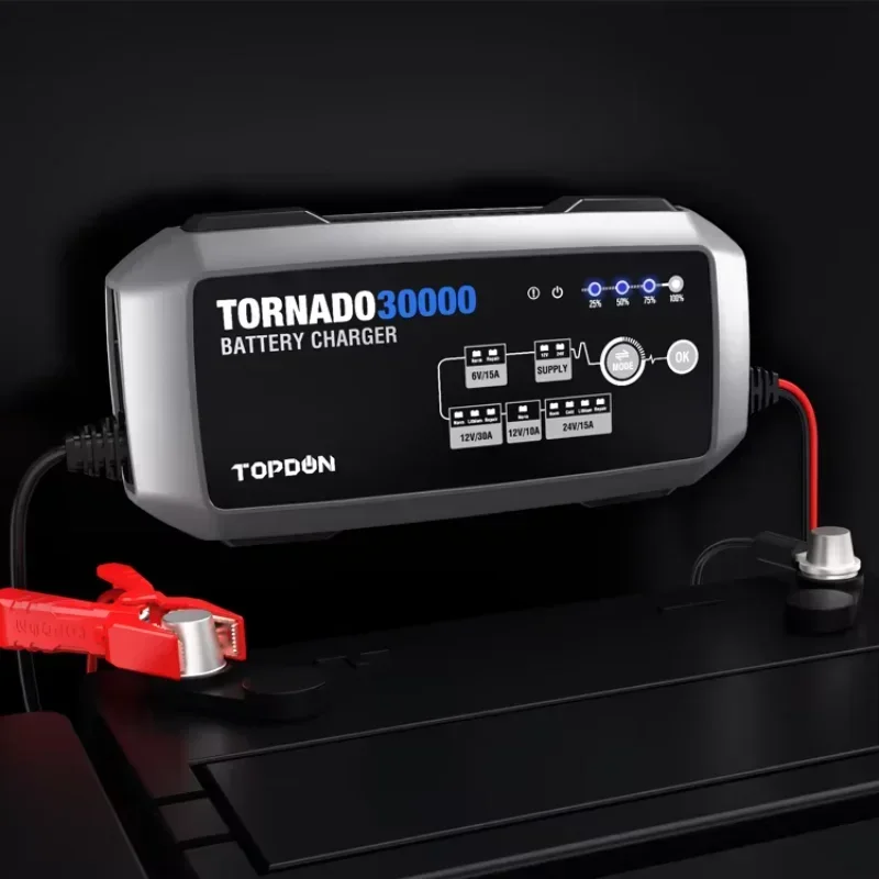 T30A 12V 30A 10A 24V 15A التلقائي الذكي الذكي الثقيلة شاحنة شاحن بطارية السيارة 12V / 24V 120Ah