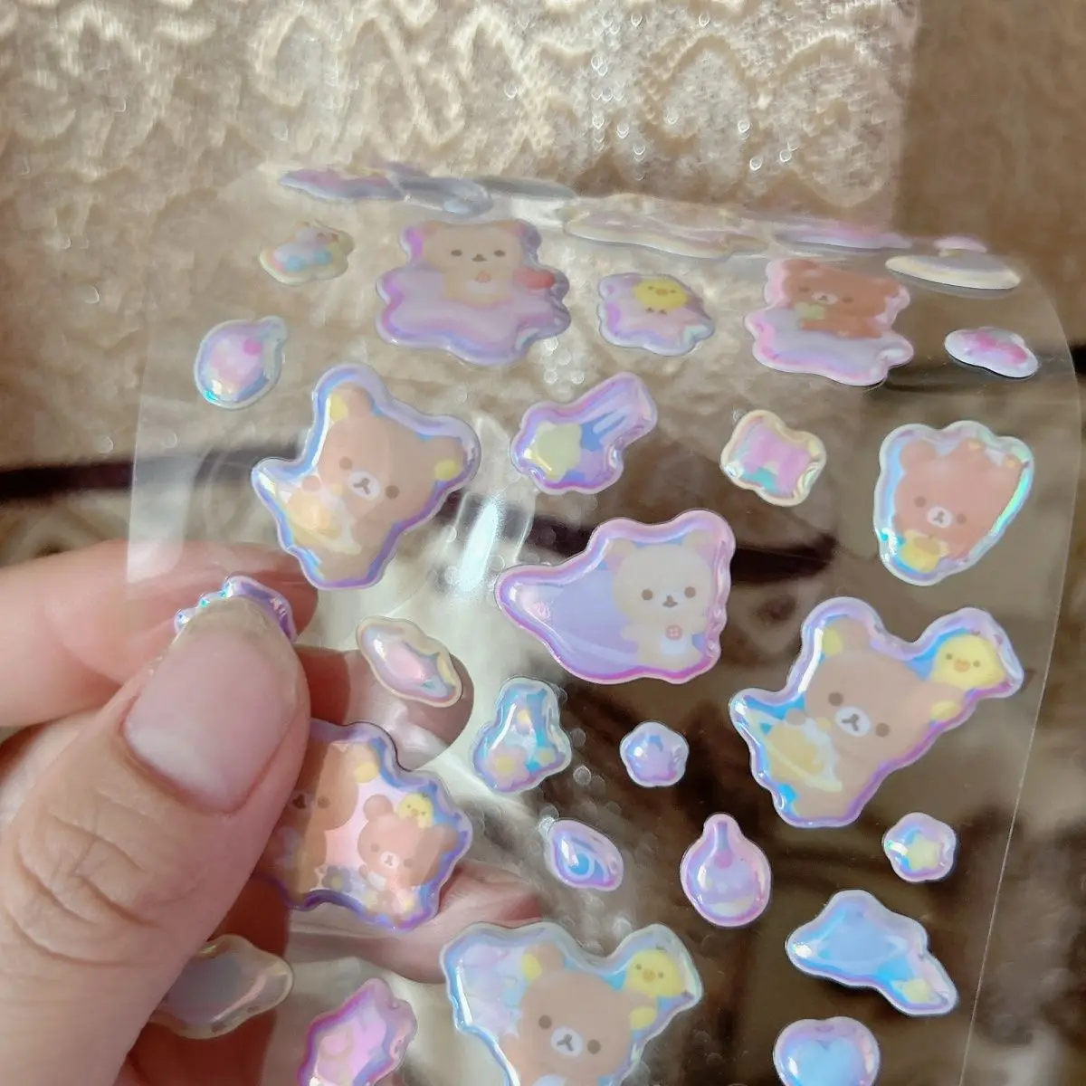 Rilakkuma 3D Bubble Stickers for Children's Diy Desktop Decoration Refrigerator Sticker Girl's Phone Case Stickers Reward Toy