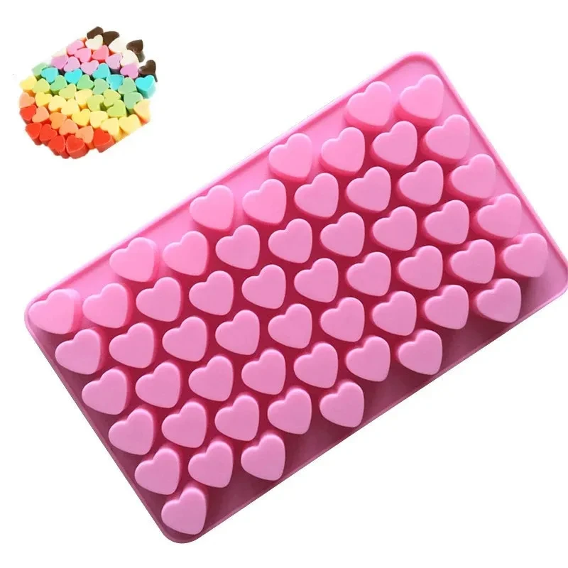 55 Grids Silicone Chocolate Mold Food Grade Small Love Heart Shape Cake Baking Mould Non-stick Candle Molds Fondant Candy Mold