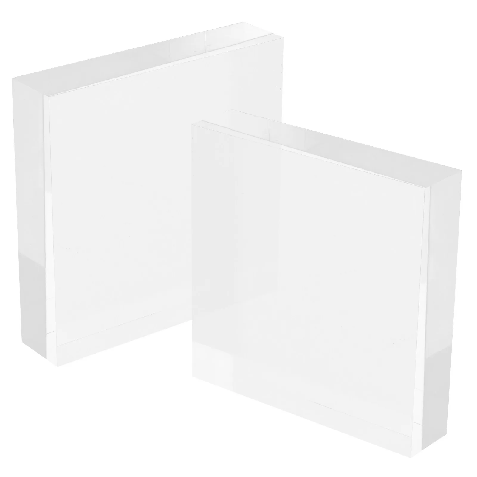 

2Pcs Clear Acrylic Jewelry Display Bases High Transparency Polished Cube Ring Showcase Holder Square Stand for Boutique