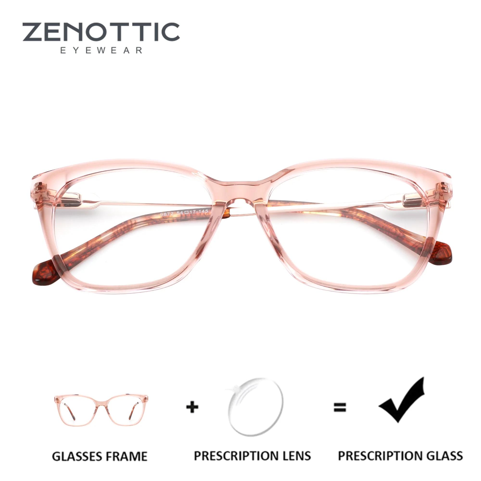 

ZENOTTIC (размер L) Элегантные очки с диоптриями в форме бабочки для женщин, ацетатная оправа, прогрессивные фотохромные линзы для коррекции близорукости