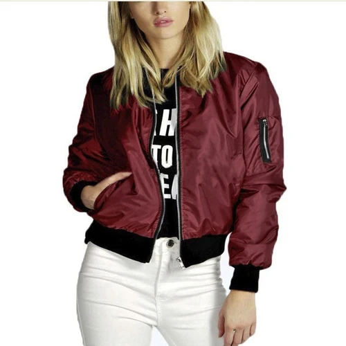 Imagen 2 del producto 2024 Otoño Invierno moda mujer nueva chaqueta delgada Casual cuello redondo Color sólido cremallera mujer sin sombrero chaqueta prendas de vestir