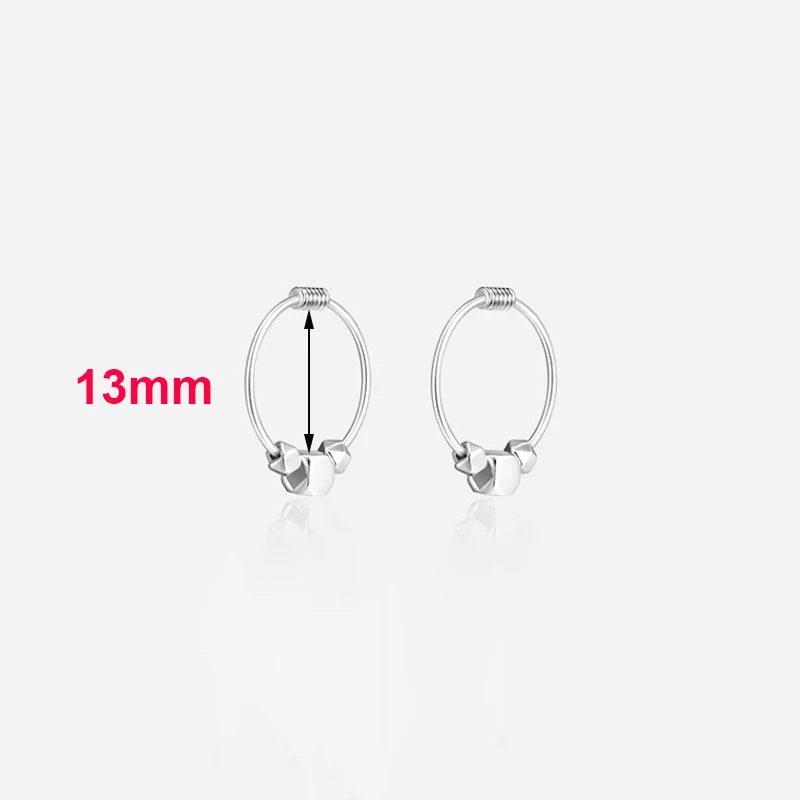 Silver Color 2/3 Beads Hoop Earrings For Women Classic Fine Jewelry Light Luxury Geometric Accessories