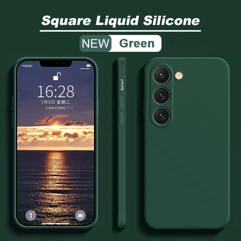 S26 S25 Ultra Hülle Quadratische Flüssigsilikon-Handyhülle für Samsung Galaxy S26 S25 S24 S23 S22 Ultra Plus S26Ultra Hüllen Weiche Abdeckung