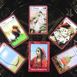 Czerwony Lenormand Tarot 36 Lenormand karty karty wyrocznia Tarot deck Reflet De Lune Lenormand Scrying Ink Lenormand