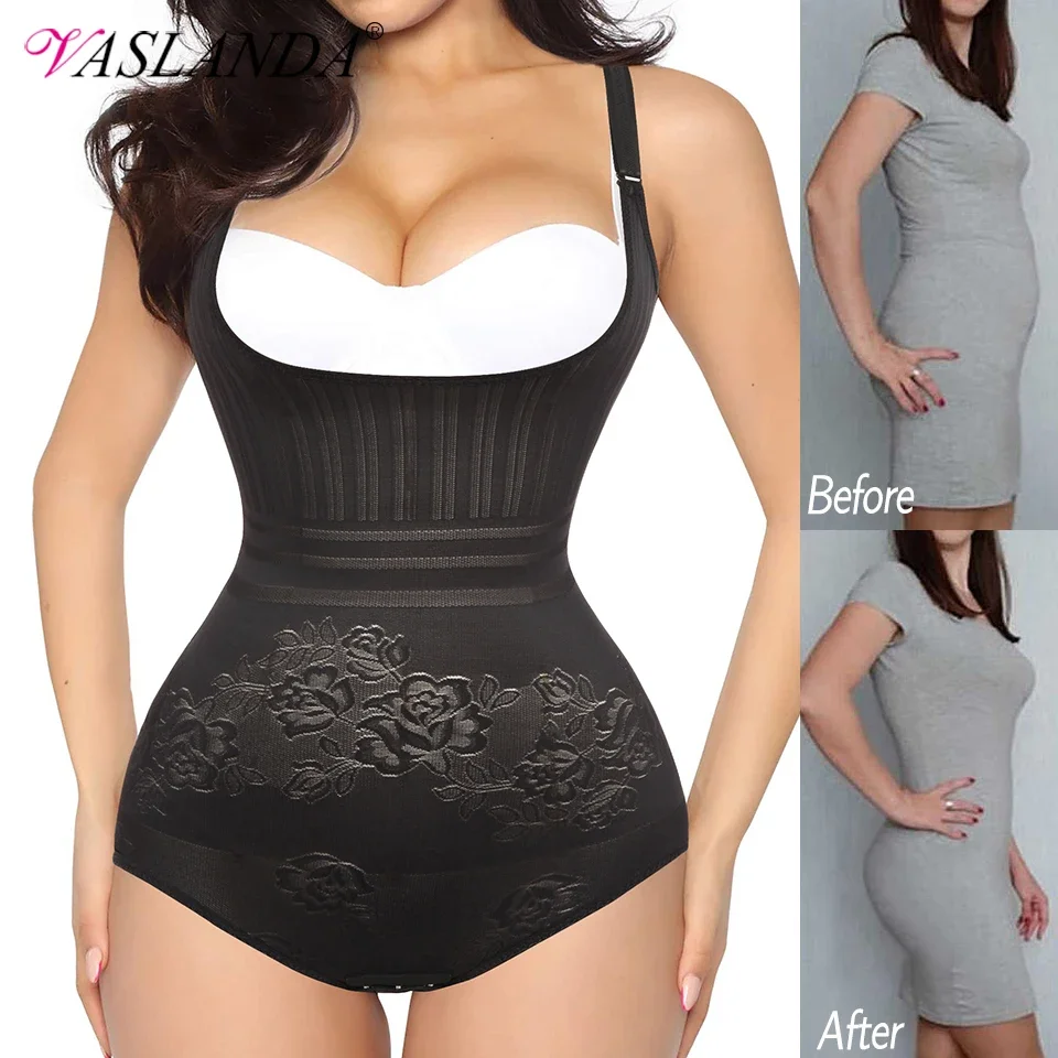 Vaslanda Shapewear Waist Trainer Bodysuit Tummy Control Fajas Colombianas Weight Loss Full Seamless Slimming Underwear