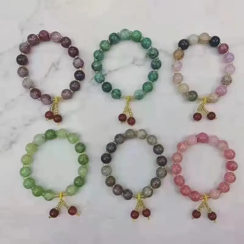 8mm Imitated Jade Stone Bracelet for Women Healing Crystal Stretch Braclets Cataclastic Texture Beads Bracelets Hand Jewelry New